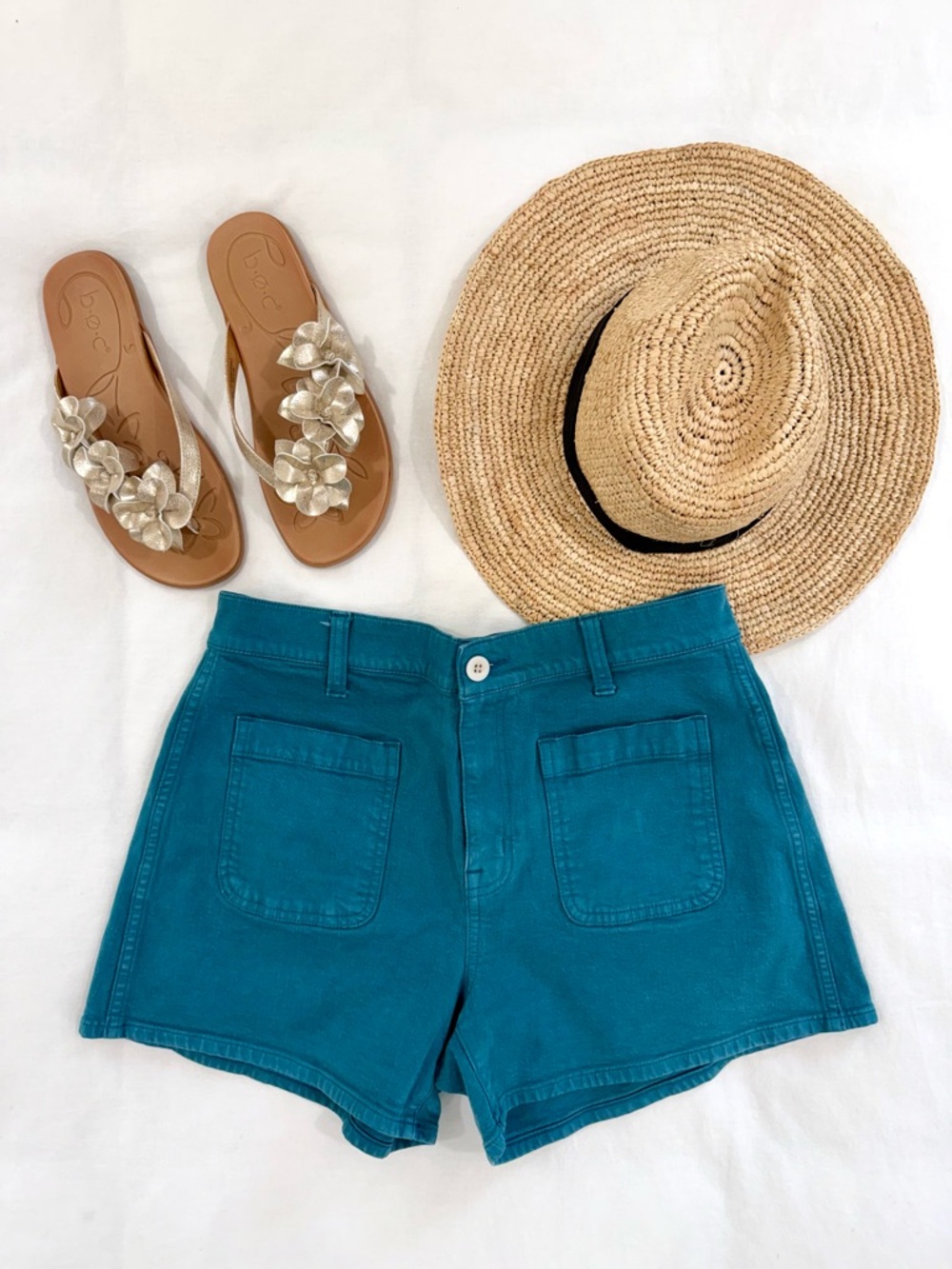 ✨ Madewell Teal High Rise Stretch Cotton Shorts Size 29 ✨